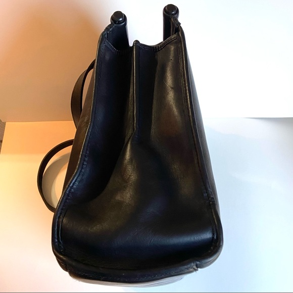 Vintage Genuine Black Leather Green Fields Briefcase Laptop Bag - Picture 8 of 12